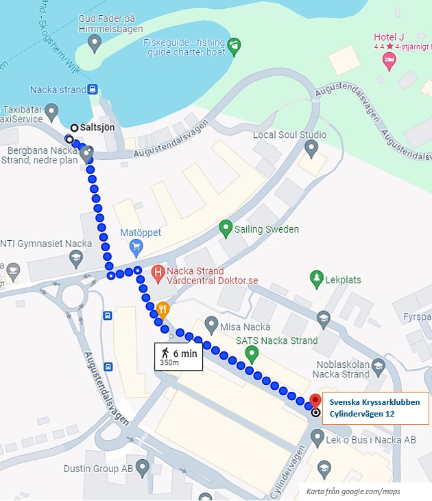 Vägbeskrivning från hamnen till kansliet