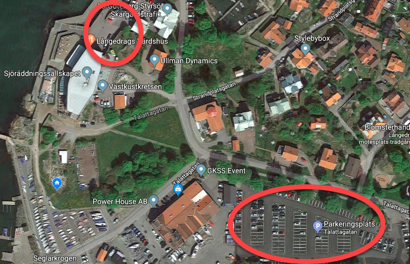 Bild över parkeringsplatser
